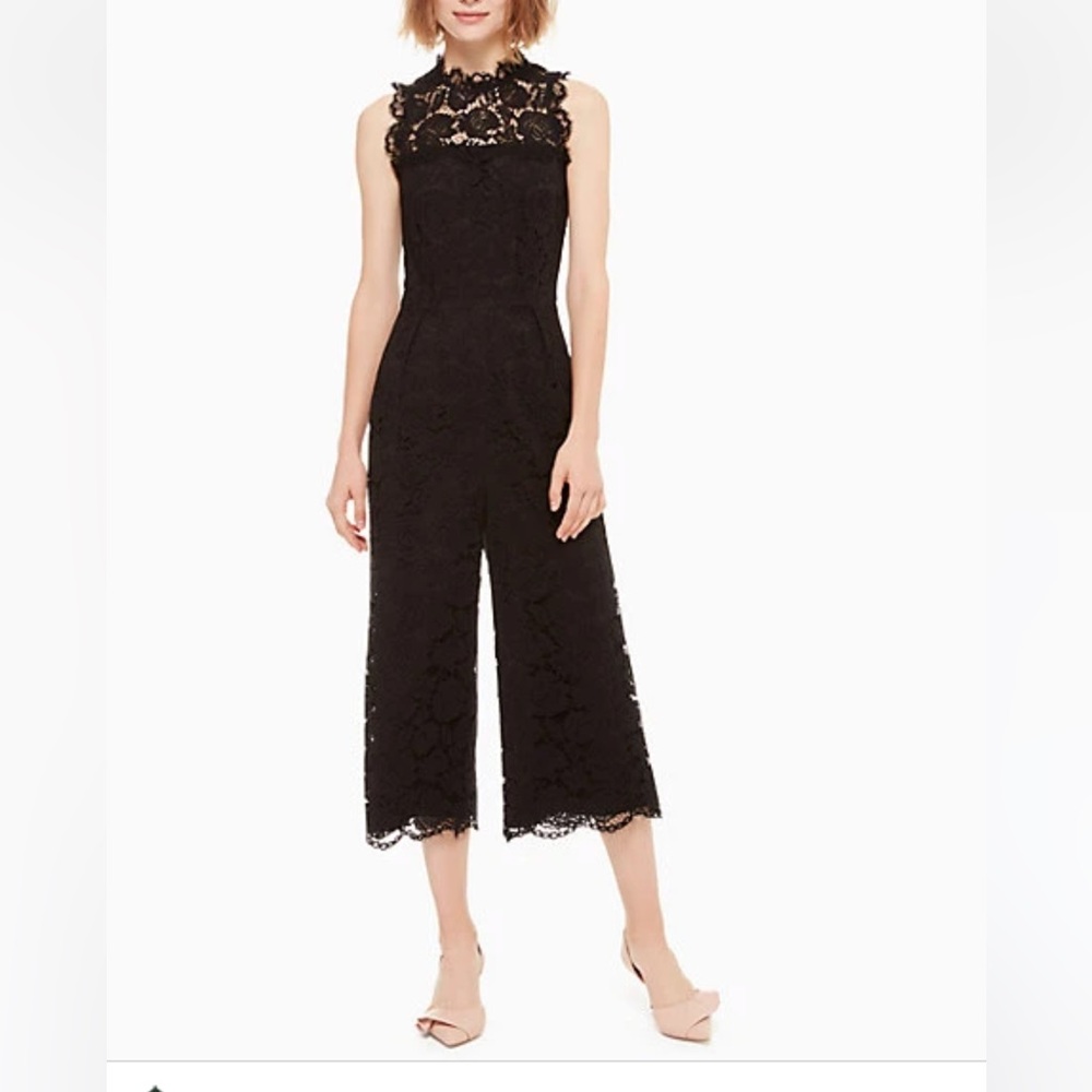 Kate Spade Black Lace Sleeveless Jumpsuit